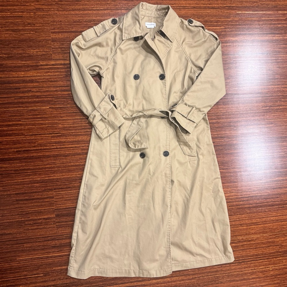 Lovers + Friends Beige Ridley Trench Coat | Neutral Clean Girl Minimalist Small